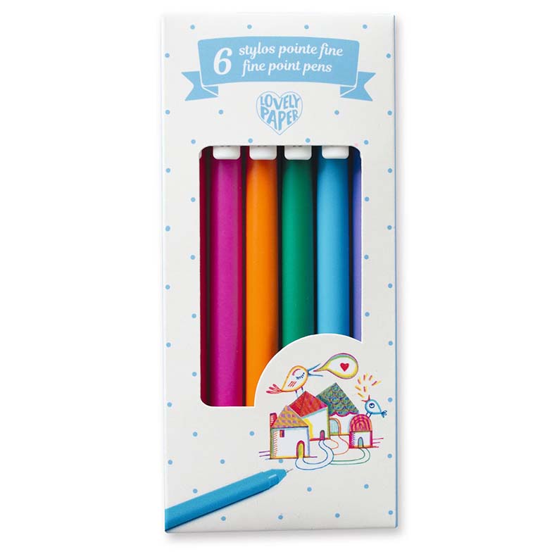 6 Gel Pens - Fine Point 0,7