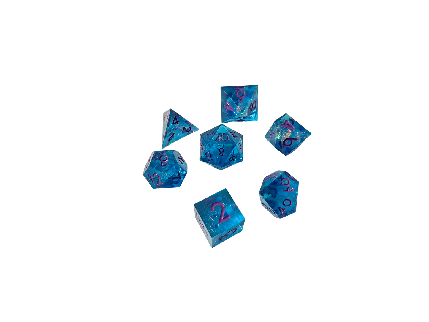 Set di dadi in resina a spigolo vivo