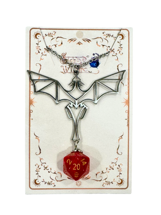 Collana Drago + Mini Dado (d20)