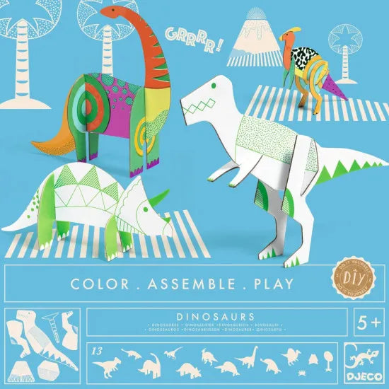 Dinosaurs - Colora Assembla e Gioca