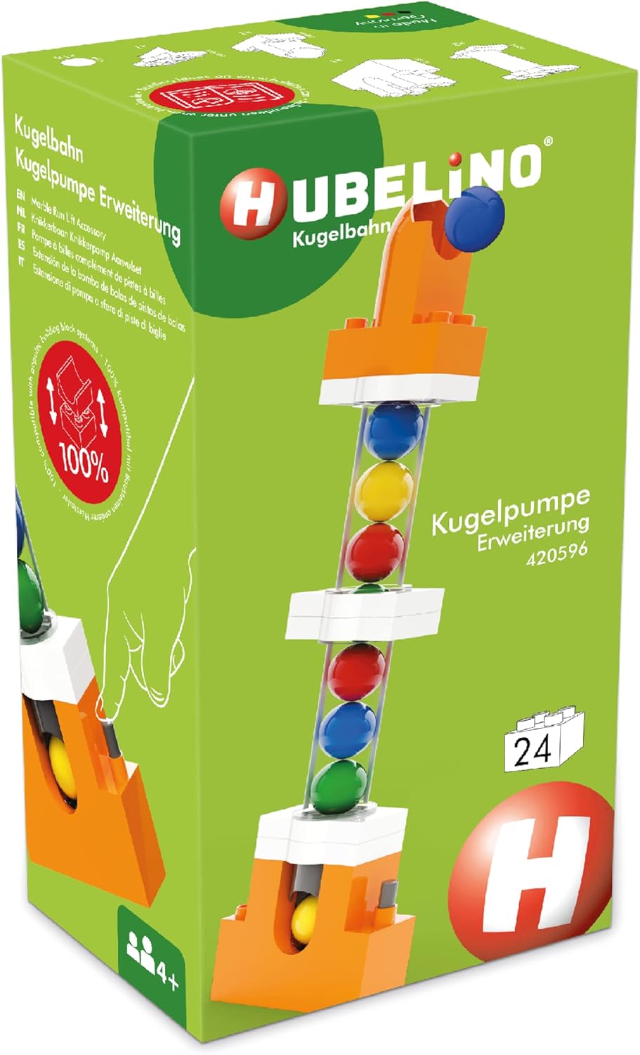 Pista per biglie Hubelino - Espansione Ascensore (24 pezzi)