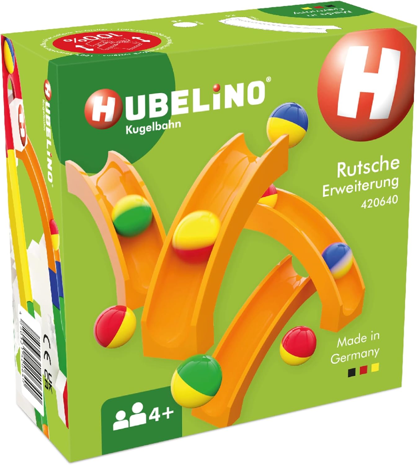Pista per biglie Hubelino - Scivoli e biglie (12 pezzi)