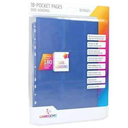 10 Fogli 18 Tasche Inserimento Laterale Gamegenic (BLU)