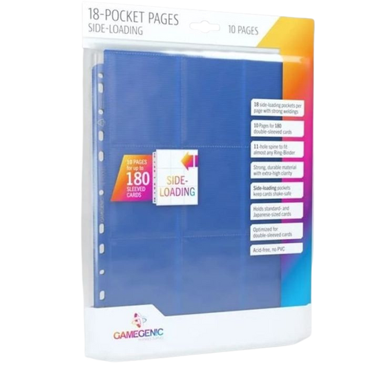 10 Fogli 18 Tasche Inserimento Laterale Gamegenic (BLU)