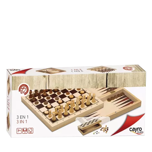 3 giochi riuniti: Scacchi, Dama e Backgammon
