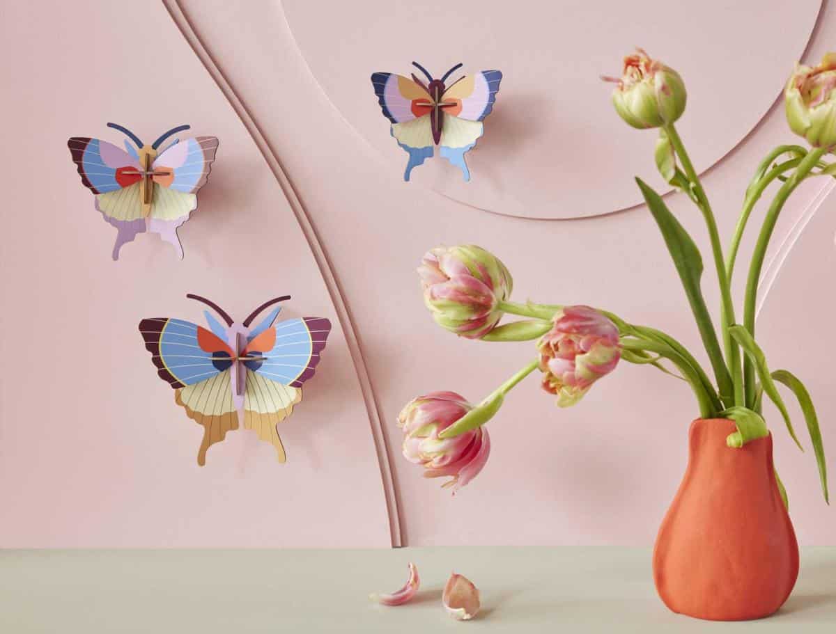 Plum Fringe Butterflies - Set of 3