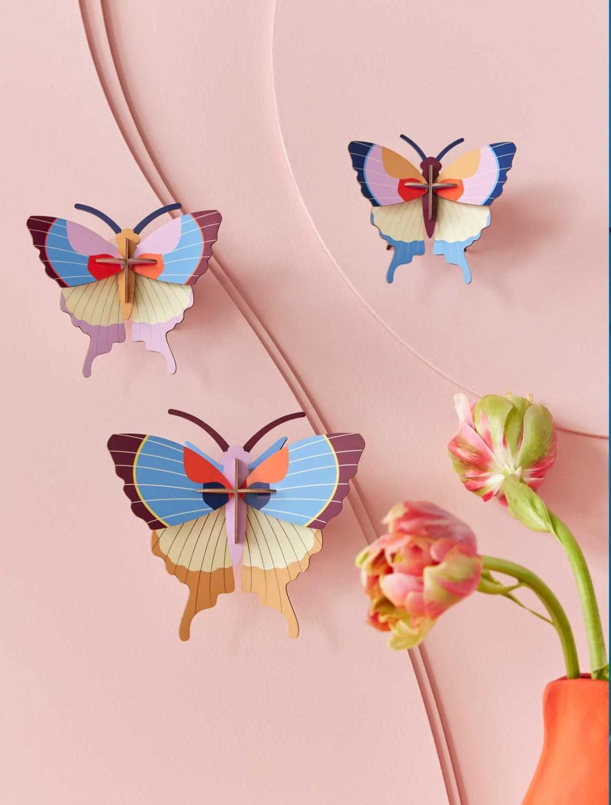 Plum Fringe Butterflies - Set of 3