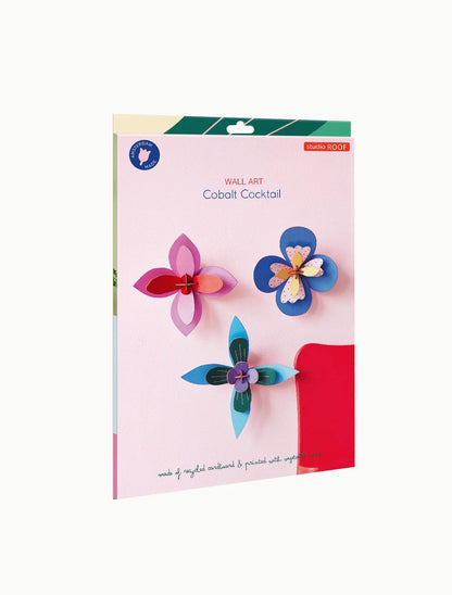 Flower Wall Art - Cobalt Cocktail