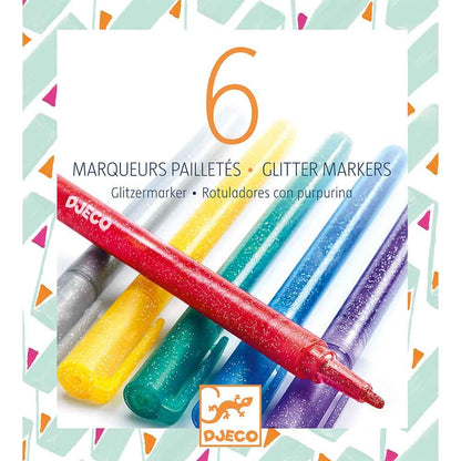 6 Glitter Markers